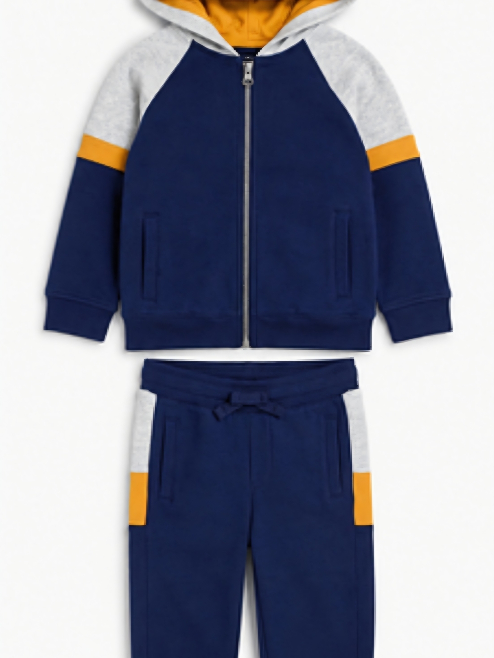 OshKosh B'gosh Navy Zip Hoodie & Joggers with Gray and Gold Accents